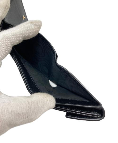 Christian Dior（クリスチャン ディオール）Christian Dior (クリスチャン ディオール) ロータスウォレット カナージュ エナメル三つ折り財布　ミニ財布 ブラック サイズ:実寸参照の古着・服飾アイテム