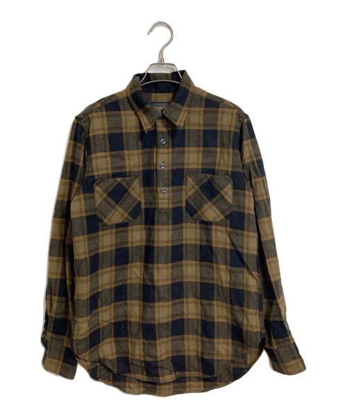 PENDLETON（ペンドルトン）PENDLETON (ペンドルトン) オンブレプルオーバーチェックシャツ　ウールシャツ ブラウン サイズ:Sの古着・服飾アイテム