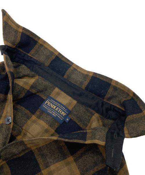 PENDLETON（ペンドルトン）PENDLETON (ペンドルトン) オンブレプルオーバーチェックシャツ　ウールシャツ ブラウン サイズ:Sの古着・服飾アイテム