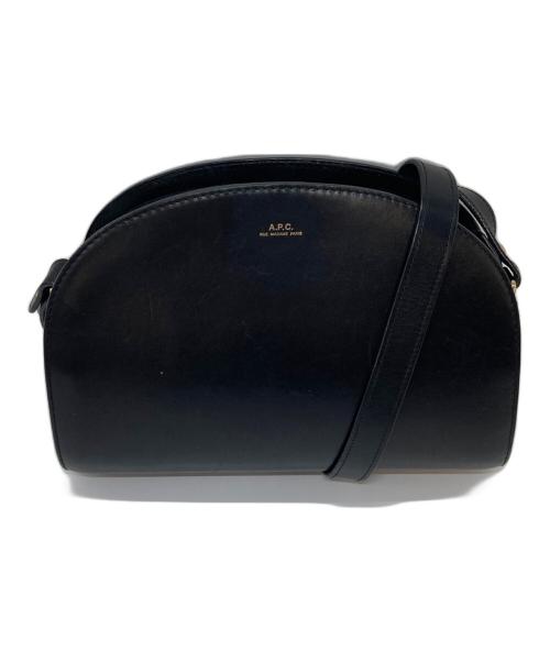 A.P.C.（アーペーセー）A.P.C. (アーペーセー) ハーフムーンバッグ　ショルダーバッグ　レザーバッグ ブラック サイズ:実寸参照の古着・服飾アイテム