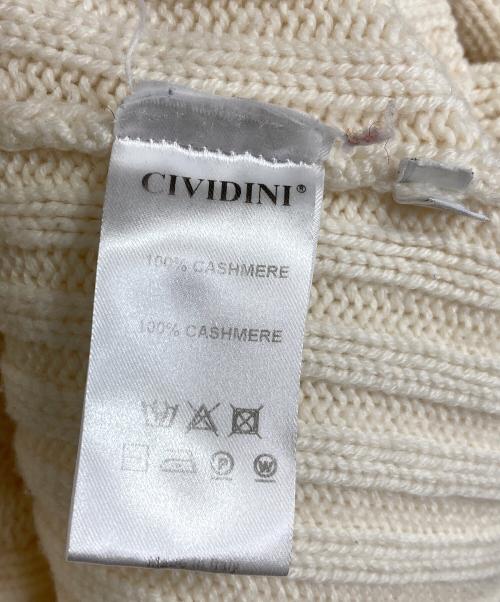 CIVIDINI（チヴィディーニ）CIVIDINI (チヴィディーニ) カシミヤニット 長袖ニット　カシミヤ100％ イタリア製 ホワイト サイズ:40の古着・服飾アイテム