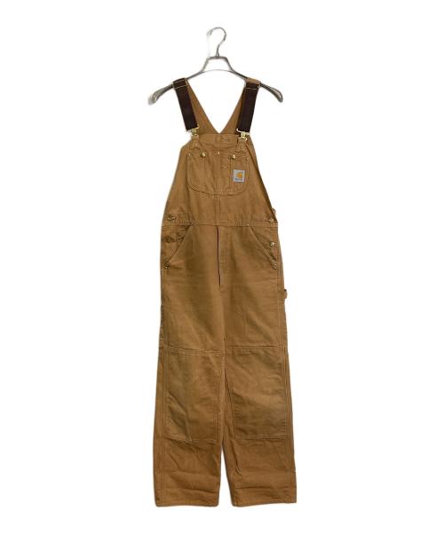 CarHartt（カーハート）CarHartt (カーハート) ダック地ダブルニーオーバーオール　オーバーオール コットンダック メンズ つなぎ オールインワン ワークパンツ ブラウン サイズ:32×32の古着・服飾アイテム