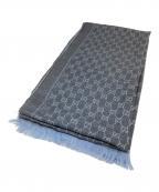 GUCCIグッチ）の古着「GGジャガードウールマフラー」｜グレー×ブルー