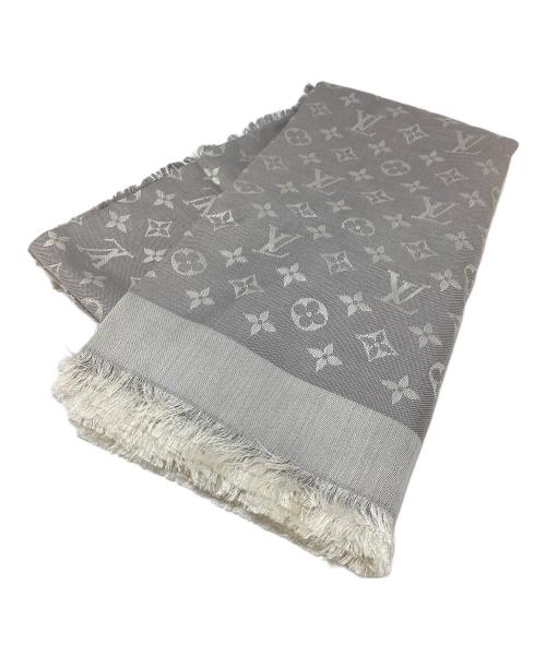 LOUIS VUITTON（ルイ ヴィトン）LOUIS VUITTON (ルイ ヴィトン) ショール・モノグラム デニム グレー サイズ:実寸参照の古着・服飾アイテム