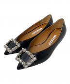 Pippichicピッピシック）の古着「ビジュー付きフラットパンプス」｜ブラック