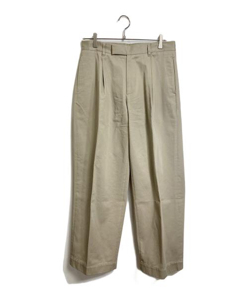 Traditional Weatherwear（トラディショナルウェザーウェア）Traditional Weatherwear (トラディショナルウェザーウェア) タックチノパンツ UNIONSLACKS 102 ベージュ サイズ:Sの古着・服飾アイテム
