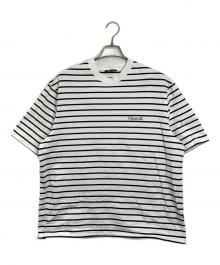 OPTSTUFF（オプトスタフ）の古着「DRAWSTRING T-SHIRT ドロストTシャツ　ボーダー」｜ホワイト×ブラック