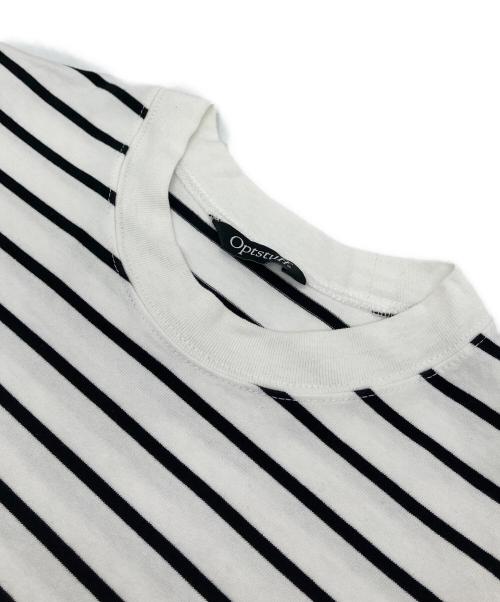 OPTSTUFF（オプトスタフ）optstuff (オプトスタフ) DRAWSTRING T-SHIRT ドロストTシャツ　ボーダー ホワイト×ブラック サイズ:FREEの古着・服飾アイテム