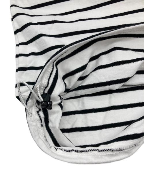 OPTSTUFF（オプトスタフ）optstuff (オプトスタフ) DRAWSTRING T-SHIRT ドロストTシャツ　ボーダー ホワイト×ブラック サイズ:FREEの古着・服飾アイテム