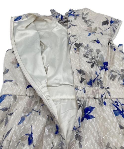 CELFORD（セルフォード）CELFORD (セルフォード) カットジャカードプリントワンピース ブルー×ベージュ サイズ:36の古着・服飾アイテム