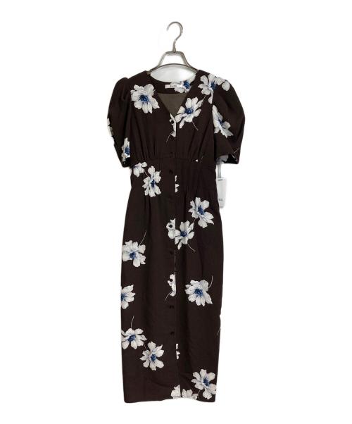 Snidel（スナイデル）Snidel (スナイデル) プリントタイトワンピース　花柄ワンピース ブラウン 未使用品の古着・服飾アイテム