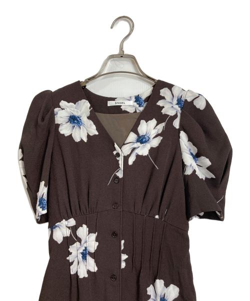 Snidel（スナイデル）Snidel (スナイデル) プリントタイトワンピース　花柄ワンピース ブラウン 未使用品の古着・服飾アイテム