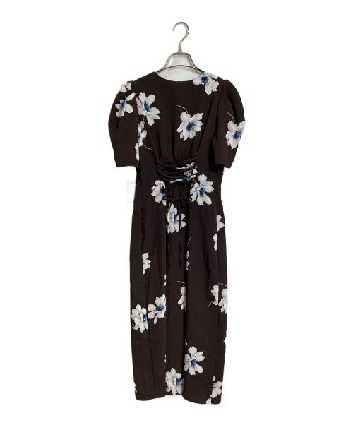 Snidel（スナイデル）Snidel (スナイデル) プリントタイトワンピース　花柄ワンピース ブラウン 未使用品の古着・服飾アイテム