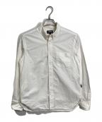 stussyステューシー）の古着「ボタンダウンシャツ　長袖シャツ　USA製」｜ホワイト