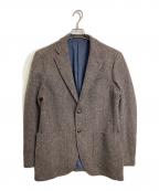 Harris Tweedハリスツイード）の古着「ツイードジャケット　ウールジャケット　アウター　ビジネスジャッケット　カジュアルジャケット」｜ブラウン