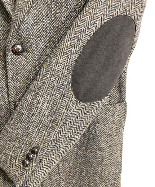 Harris Tweed（ハリスツイード）Harris Tweed (ハリスツイード) ツイードジャケット　ウールジャケット　アウター　ビジネスジャッケット　カジュアルジャケット ブラウン サイズ:Lの古着・服飾アイテム
