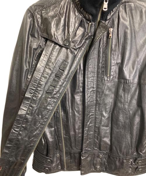 DIESEL（ディーゼル）DIESEL (ディーゼル) レザージャケット　アウター　羊革 ブラック サイズ:Mの古着・服飾アイテム