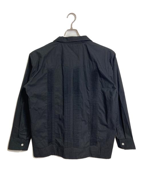 BACKERS（バッカーズ）Backers (バッカーズ) キューバシャツ ロカビリーシャツ　長袖シャツ　刺繍シャツ ブラック×パープル サイズ:Mの古着・服飾アイテム