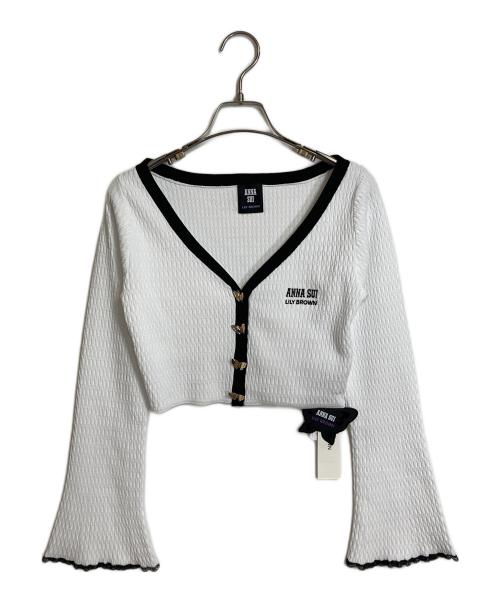 ANNA SUI（アナスイ）ANNA SUI (アナスイ) Lily Brown (リリーブラウン) バタフライカーディガン　蝶モチーフボタン　金ボタン　ニットカーディガン ホワイト サイズ:FREEの古着・服飾アイテム