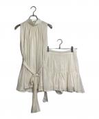 Snidelスナイデル）の古着「アメスリギャザーブラウスセット　ナイロンブラウス」｜アイボリー