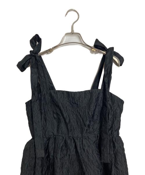 FRAY ID（フレイ アイディー）FRAY ID (フレイ アイディー) ショルダーリボンペプラムブラウス ブラック サイズ:FREEの古着・服飾アイテム