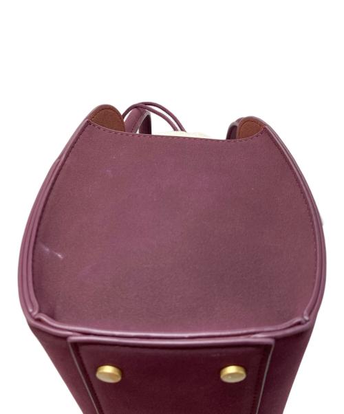 Mila Owen（ミラオーウェン）Mila Owen (ミラオーウェン) 巾着付きボストンショルダーバッグ　ハンドバッグ　2WAYバッグ パープル サイズ:FREEの古着・服飾アイテム