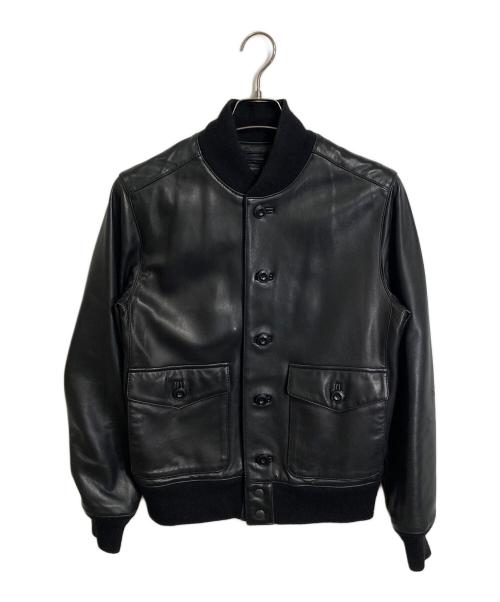 Eddie Bauer（エディーバウアー）Eddie Bauer (エディーバウアー) シープスキンレザージャケット レザーブルゾン ブラック サイズ:XSの古着・服飾アイテム