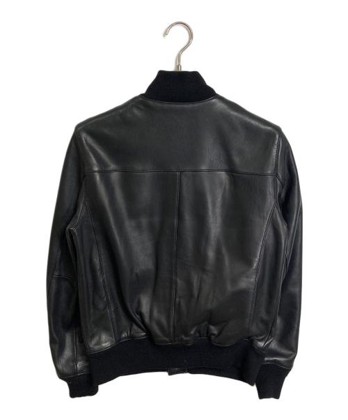Eddie Bauer（エディーバウアー）Eddie Bauer (エディーバウアー) シープスキンレザージャケット レザーブルゾン ブラック サイズ:XSの古着・服飾アイテム
