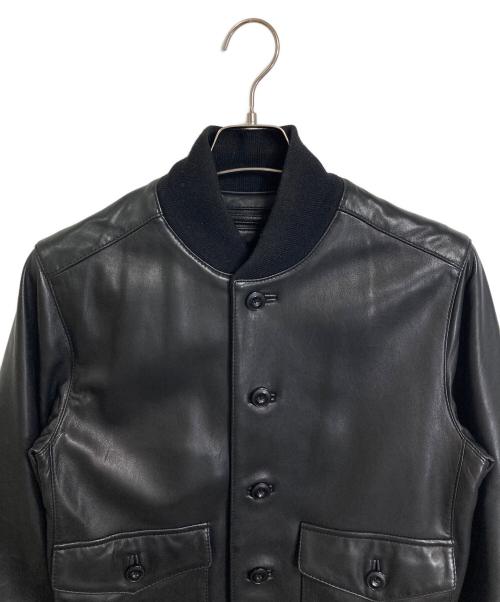 Eddie Bauer（エディーバウアー）Eddie Bauer (エディーバウアー) シープスキンレザージャケット レザーブルゾン ブラック サイズ:XSの古着・服飾アイテム