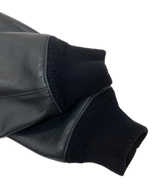 Eddie Bauer（エディーバウアー）Eddie Bauer (エディーバウアー) シープスキンレザージャケット レザーブルゾン ブラック サイズ:XSの古着・服飾アイテム