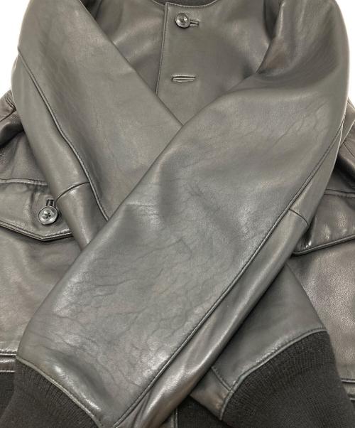 Eddie Bauer（エディーバウアー）Eddie Bauer (エディーバウアー) シープスキンレザージャケット レザーブルゾン ブラック サイズ:XSの古着・服飾アイテム