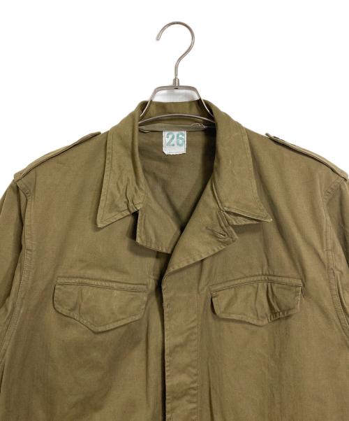 French Army（フランス軍）French Army (フレンチアーミー) Ｍ47 後期 フィールドジャケット ヘリンボーン　フランス軍 グリーン サイズ:実寸参照(26)の古着・服飾アイテム