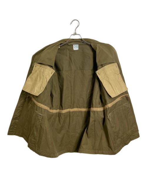 French Army（フランス軍）French Army (フレンチアーミー) Ｍ47 後期 フィールドジャケット ヘリンボーン　フランス軍 グリーン サイズ:実寸参照(26)の古着・服飾アイテム
