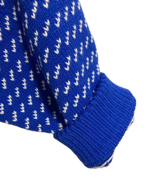 BEAUTY&YOUTH（ビューティーアンドユース）BEAUTY&YOUTH (ビューティーアンドユース) バーズアイ バルキー Vネック カーディガン ブルー サイズ:Mの古着・服飾アイテム