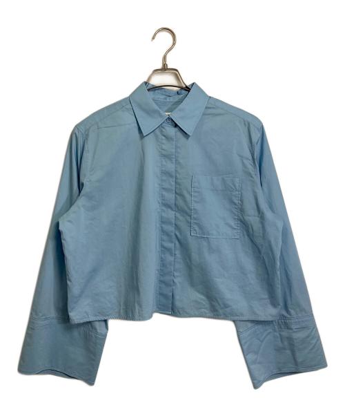COS（コス）COS (コス) シャツ　コットンシャツ　長袖シャツ　ショートトップス ブルー サイズ:36の古着・服飾アイテム