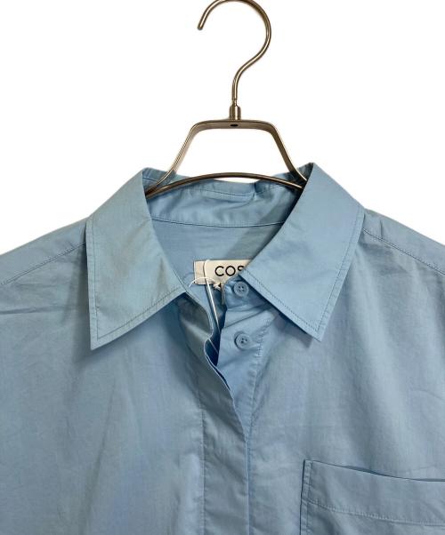 COS（コス）COS (コス) シャツ　コットンシャツ　長袖シャツ　ショートトップス ブルー サイズ:36の古着・服飾アイテム