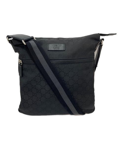 GUCCI（グッチ）GUCCI (グッチ) GG柄ショルダーバッグ ブラックの古着・服飾アイテム