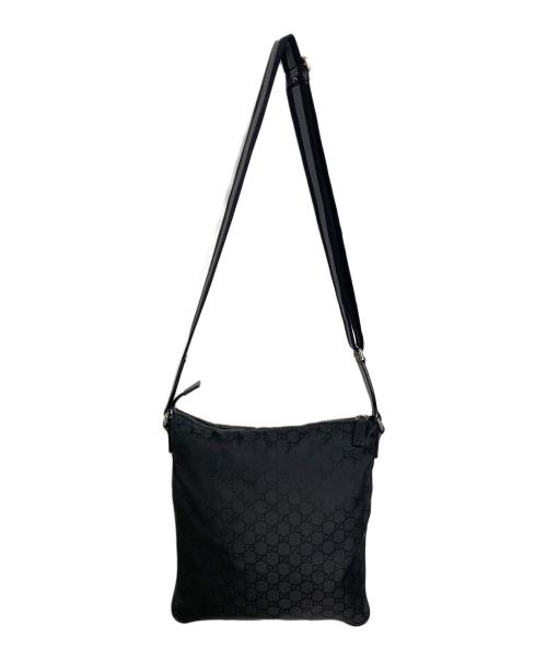 GUCCI（グッチ）GUCCI (グッチ) GG柄ショルダーバッグ ブラックの古着・服飾アイテム