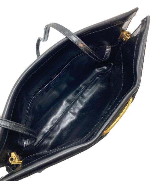 Salvatore Ferragamo（サルヴァトーレ フェラガモ）Salvatore Ferragamo (サルヴァトーレ フェラガモ) ヴァラリボンショルダーバッグ　クラッチバッグ　ヴァラ金具 ブラック サイズ:実寸参照の古着・服飾アイテム