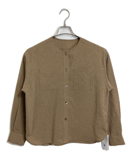 UNTITLED（アンタイトル）UNTITLED (アンタイトル) リラククールシャツ　長袖シャツ　長袖ブラウス　オフィスカジュアル　セレモニー ブラウン サイズ:02/M 未使用品の古着・服飾アイテム