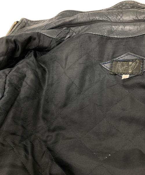 French Army（フランス軍）French Army (フレンチアーミー) 70’S～80’Sパイロットレザージャケット　　70年代～80年代 ECLAIRジップ ネイビー サイズ:52(実寸参照)の古着・服飾アイテム