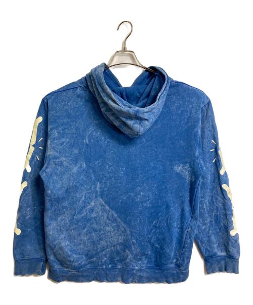 Tired Skateboards（タイレッド スケートボード）Tired Skateboards (タイレッド スケートボード) ボーンスリーブピグメントダイパーカー　フーディ　骨 ブルー サイズ:Mの古着・服飾アイテム