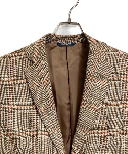 BROOKS BROTHERS（ブルックスブラザーズ）BROOKS BROTHERS (ブルックスブラザーズ) リネン混テーラードジャケット　アウター　ライトアウター　ビジネスジャケット　カジュアルジャケット　麻　チェック　lanificio di pray ベージュ サイズ:39Sの古着・服飾アイテム
