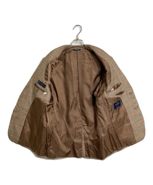 BROOKS BROTHERS（ブルックスブラザーズ）BROOKS BROTHERS (ブルックスブラザーズ) リネン混テーラードジャケット　アウター　ライトアウター　ビジネスジャケット　カジュアルジャケット　麻　チェック　lanificio di pray ベージュ サイズ:39Sの古着・服飾アイテム
