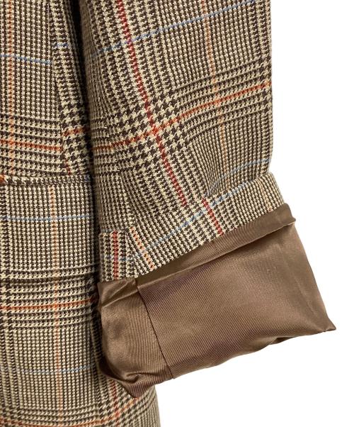 BROOKS BROTHERS（ブルックスブラザーズ）BROOKS BROTHERS (ブルックスブラザーズ) リネン混テーラードジャケット　アウター　ライトアウター　ビジネスジャケット　カジュアルジャケット　麻　チェック　lanificio di pray ベージュ サイズ:39Sの古着・服飾アイテム