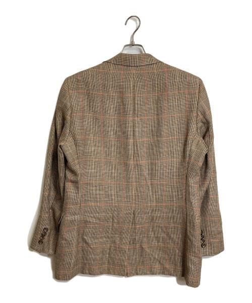 BROOKS BROTHERS（ブルックスブラザーズ）BROOKS BROTHERS (ブルックスブラザーズ) リネン混テーラードジャケット　アウター　ライトアウター　ビジネスジャケット　カジュアルジャケット　麻　チェック　lanificio di pray ベージュ サイズ:39Sの古着・服飾アイテム