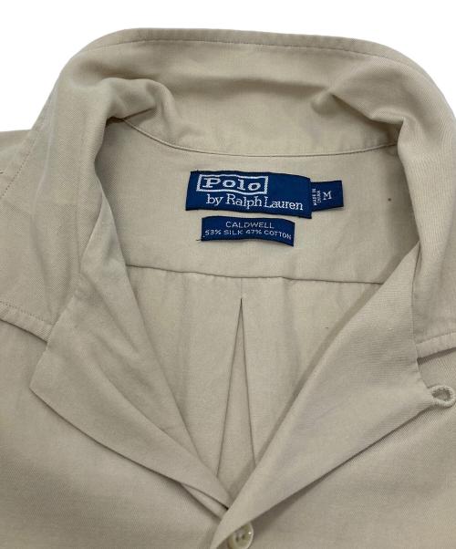 POLO RALPH LAUREN（ポロ・ラルフローレン）POLO RALPH LAUREN (ポロ・ラルフローレン) COLDWELL シルク混オープンカラーシャツ　ポニーなし SILK COTTON ベージュ サイズ:Mの古着・服飾アイテム