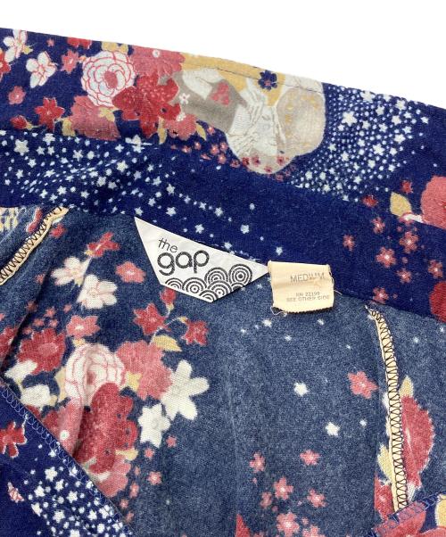GAP（ギャップ）GAP (ギャップ) 【古着】70’S和柄ネルシャツ　長袖シャツ　小文字タグ　70年代　総柄　花柄　初期タグ　三角タグ ネイビー サイズ:Mの古着・服飾アイテム