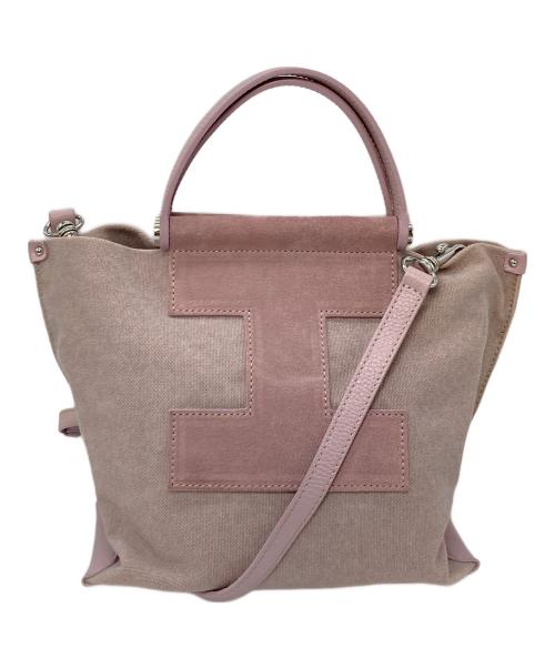 IACUCCI（イアクッチ）IACUCCI (イアクッチ) ソルベット S CANVAS SUEDE  ショルダーバッグ　ハンドバッグ　2WAYバッグ　イタリア製 ピンク サイズ:実寸参照の古着・服飾アイテム