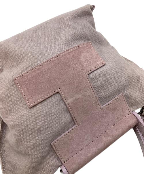 IACUCCI（イアクッチ）IACUCCI (イアクッチ) ソルベット S CANVAS SUEDE  ショルダーバッグ　ハンドバッグ　2WAYバッグ　イタリア製 ピンク サイズ:実寸参照の古着・服飾アイテム